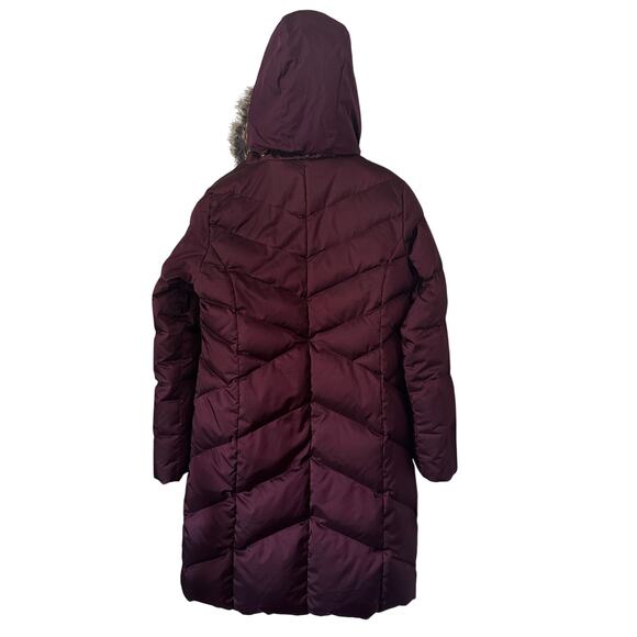 Lands' End Women's Down Shimmery Bergundy Purple Long Parka Size Medium - Picture 2 of 16